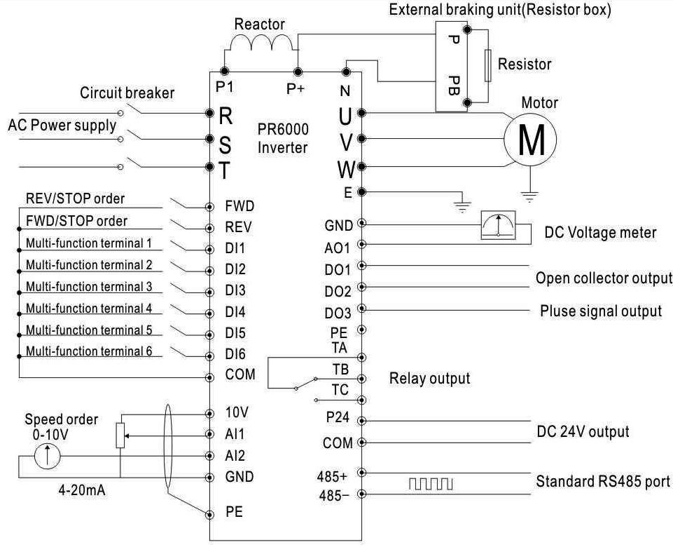 Схема подключения преобразователей частоты EasyDrive мощностью от 22 кВт